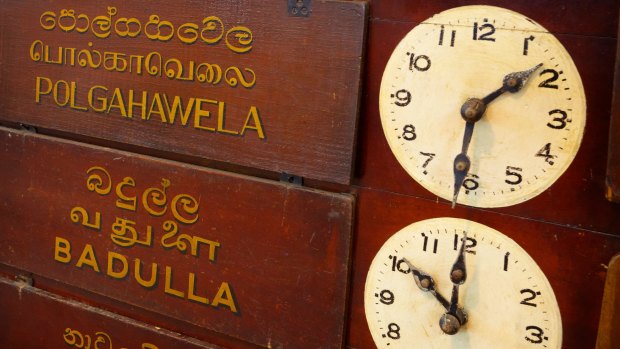 Clocks in the train station in Kandy