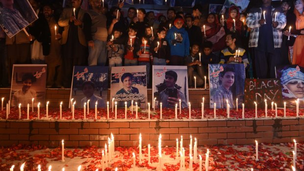 Nation in mourning: A candlelight vigil in Islamabad for the children and teachers killed in the Pakistani Taliban attack. 