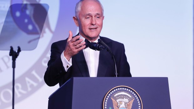 Malcolm Turnbull, pictured in New York, said Australia is planning to cut company taxes.