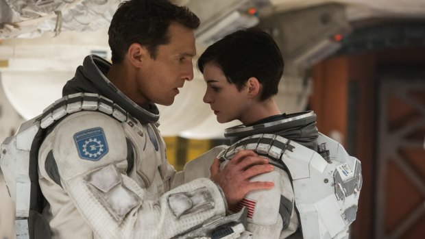 Challenging science: Matthew McConaughey and Anne Hathaway in <i>Interstellar</i>.