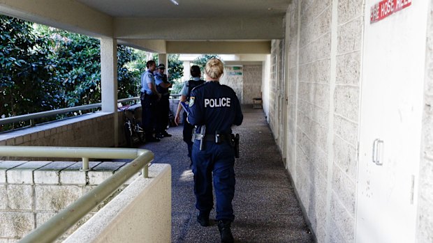 Police in John Street, Waterloo.