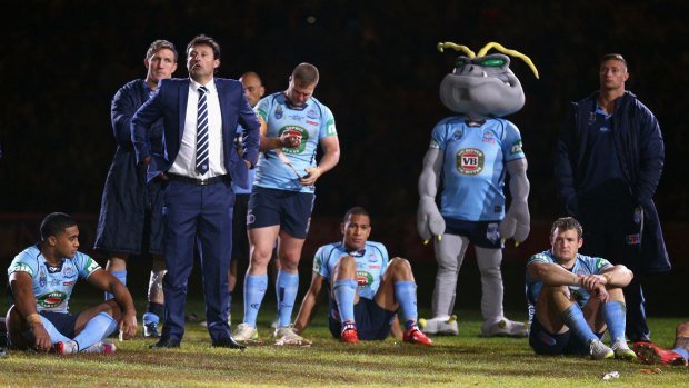 Dark night: Blues coach Laurie Daley after losing game three at Suncorp Stadium.