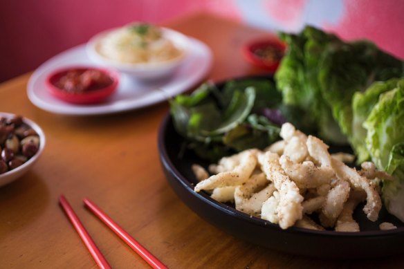 Cuttlefish sang choy bao.