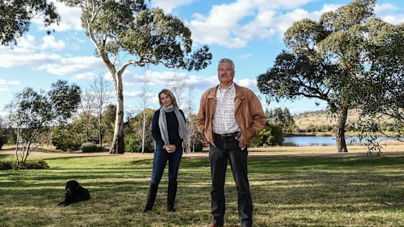 Peter and Kim Martin on their property Candle Bark in Sutton Forest, an area under threat from the Hume Coal underground mine.