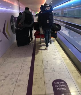 Ben Stokes was spotted with his cricket gear at Heathrow Airport.