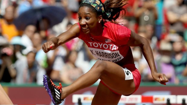 Warning shot: Kendra Harrison posts a sizzling 12.36 seconds in the 100 metres hurdles in Athens at the weekend. 