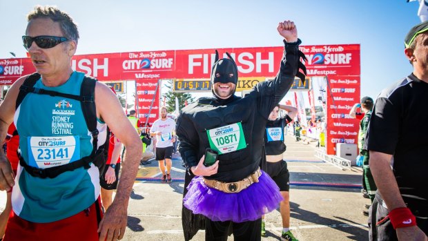 The finish line of  The Sun Herald City to Surf at Bondi Beach.