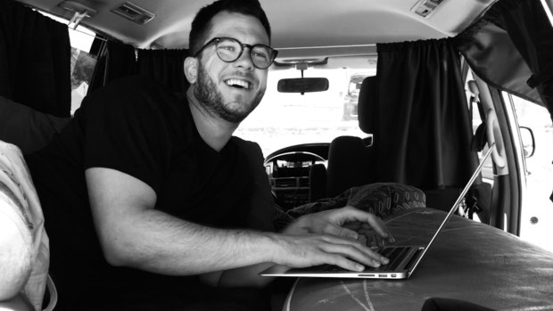 Sam Ficek is working remotely as he and his girlfriend travel up the east coast.