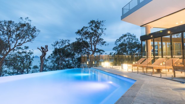 The pool with views out to sea at Bannisters Port Stephens.