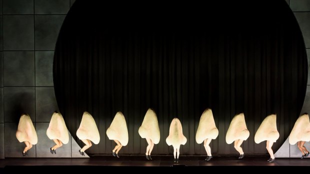 Tap dancing noses in Barrie Kosky's production of Shostakovich's opera The Nose, which debuted at the Royal Opera House in London.