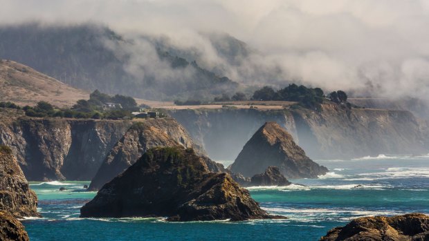 The sea stacks of Cuffey's Cove, a classic view in Mendocino County of the Pacific Coast.