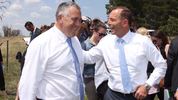 Treasurer Joe Hockey and Prime Minister Tony Abbott visited the Hodgkinson family on their property Vale View near Murrumbatmam to make an announcement about foreign investment on Wednesday.