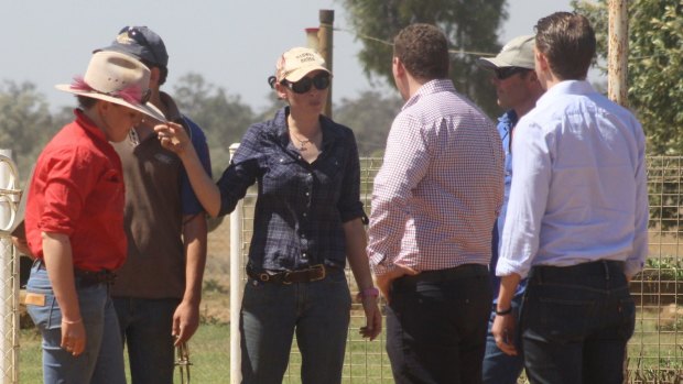 Cate and Mark Stuart’s adult children face the receivers at Mount Morris Station, 
in south-west Queensland.