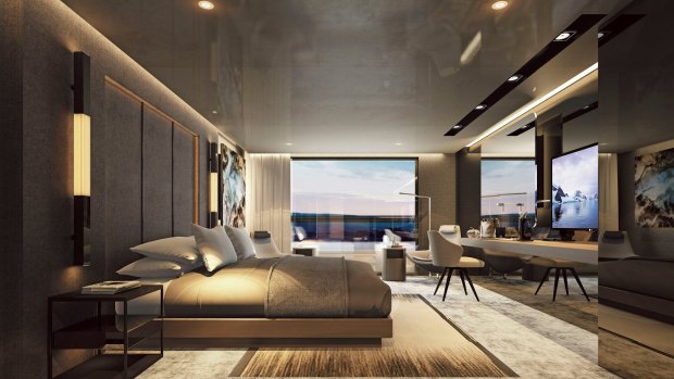 The owner's penthouse suite on luxury liner Scenic Eclipse.