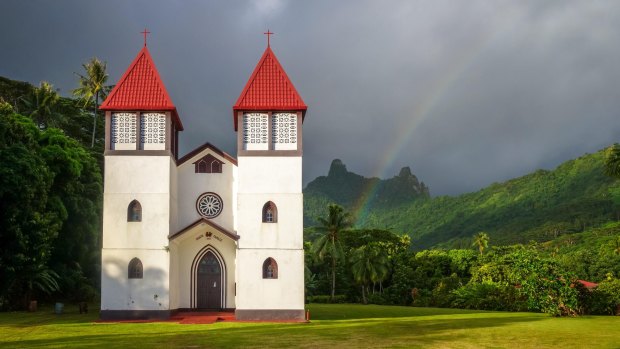 Haapiti church on Moorea, French Polynesia. 

