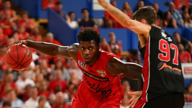 On the prowl: Wildcats import Casey Prather drives past Hawks guard Jarrad Weeks.