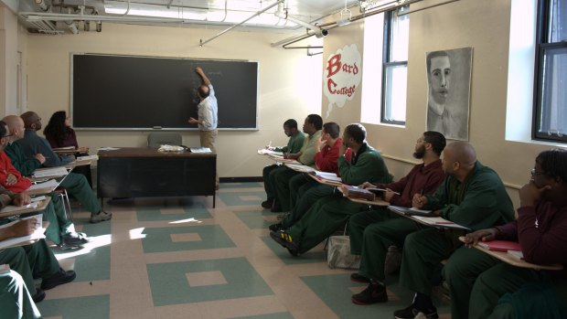Inside a Bard Prison Initiative class at the Fishkill Correctional Facility., NY.