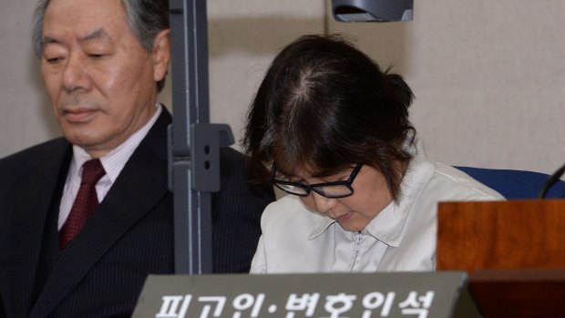 Choi Soon-Sil at the first day of her trial, where she denied the charges against her.