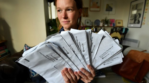 Kerry Ford found 17 marriage equality postal votes dumped in her garden.