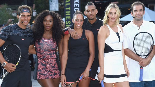 The elite: Rafael Nadal, Serena Williams, Madison Keys, Nick Kyrgios, Maria Sharapova, and Pete Sampras in New York.