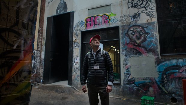 Meyer Eidelson raised the alarm on the destruction of three Banksy stencils in AC/DC Lane.