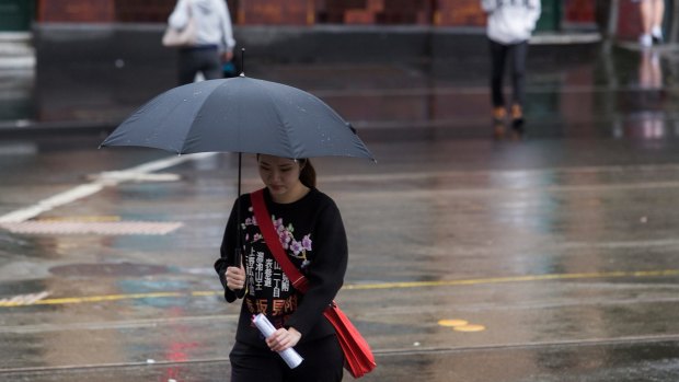 Rain was easing in the city on Saturday.