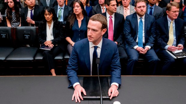 Facebook chief executive Mark Zuckerberg waits to testify before a House Energy and Commerce hearing on Capitol Hill in Washington in April.