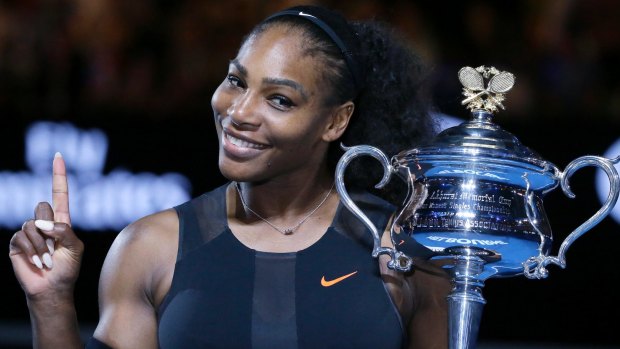 Serena Williams after winning last year's Australian Open.