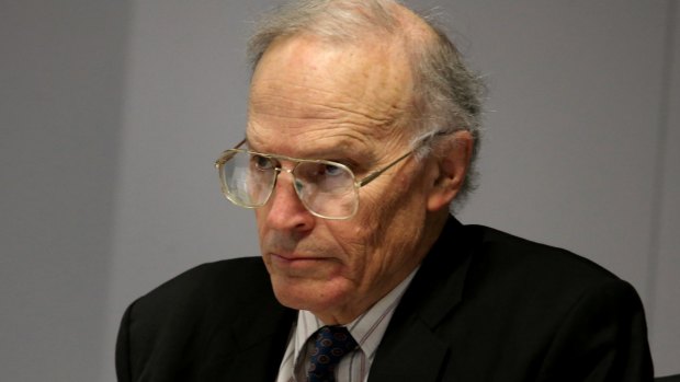 Commissioner Dyson Heydon at the Royal Commission into Trade Union Governance and Corruption. 