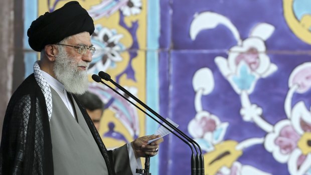 Iran's Supreme Leader Ayatollah Ali Khamenei delivers a sermon at the Imam Khomeini Grand Mosque in Tehran last year.