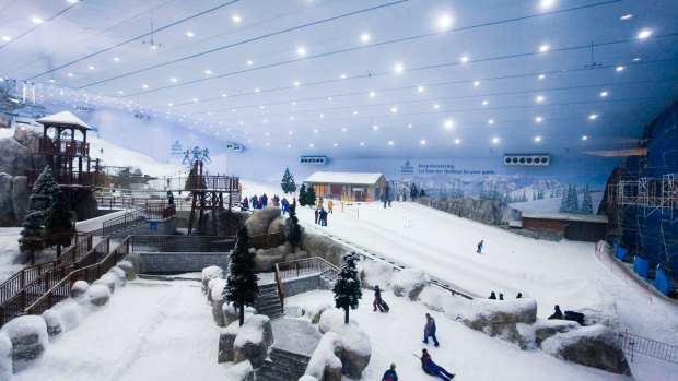 The ski slopes inside the Mall of the Emirates