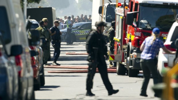 Members of  the Victoria Police Special Operations Group attend the standoff with Antonio Loguancio in 2013.
