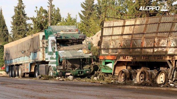 United Nations officials suspended convoy operations in Syria after the attack. 