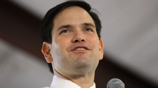 Republican presidential candidate Senator Marco Rubio is the leading mainstream Republican contender.