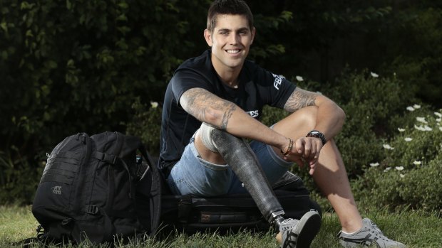 Australian Army private Nathan Whittington, pictured last year in Canberra after he walked the Kokoda Track.