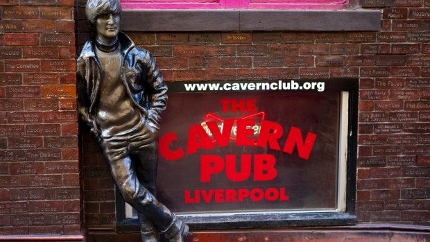 A statue of John Lennon outside the Cavern Club in Liverpool.