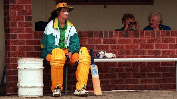 Dominant scorer: Karen Rolton waiting to bat for Australia.