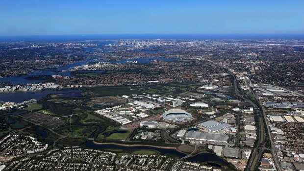Aerial view  of Sydney's central west where demand is high for industrial properties