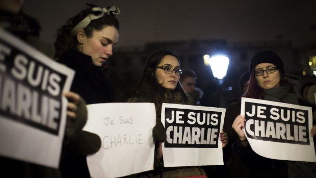 I am Charlie: People show solidarity with the victims of the terrorist attack.