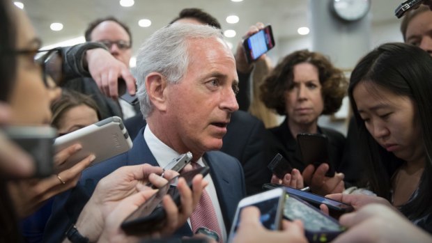 Senate Foreign Relations Committee chairman Bob Corker tells reporters that he'll withhold approval of US weapons sales to several Middle Eastern allies until there is a clear path for settling the diplomatic crisis with Qatar.  