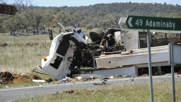 Two people have died after a semi-trailer and a four-wheel-drive collided in Berridale, near Jindabyne.