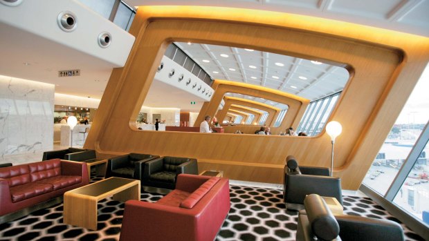 The Qantas first class lounge at Sydney Airport.