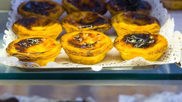Famous Portugese custard tarts from Confeitaria Nacional, Lisbon's oldest pastry shop. 
