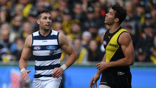 Alex Rance was beaten by Harry Taylor when the Tigers played the Cats in round 21