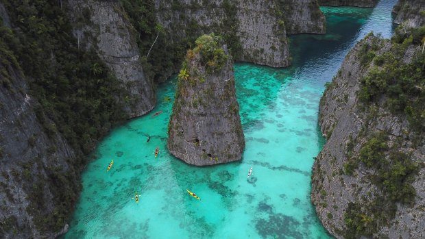 The limestone islands of Raja Ampat in West Papua.