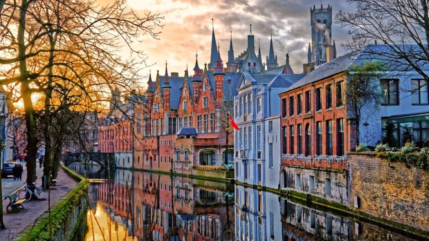 Canals of Bruges, Belgium.