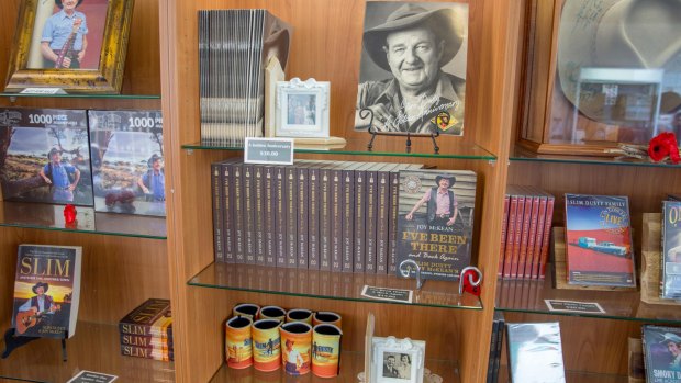 Gifts and items named after the famous Australian country singer on display at  the Slim Dusty Centre.