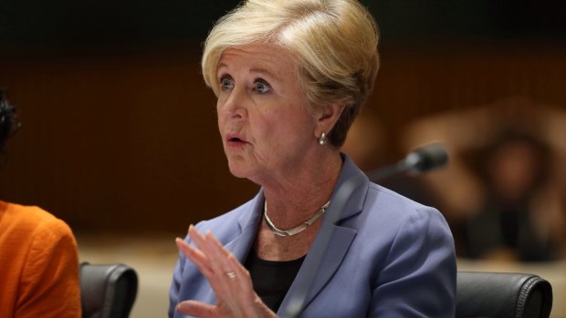 Australian Human Rights Commission president Gillian Triggs appears before a Senate estimates committee on Tuesday. 