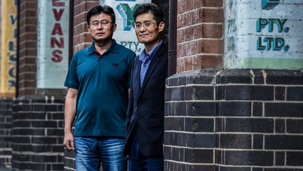 North Korean defectors Myung-Chul Ahn and Kwang-Il Park  in Sydney.