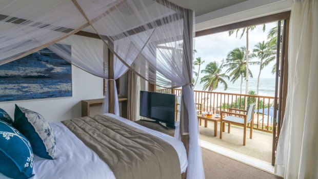 The Oceanview Suites have excellent views of the palm-fringed beach.
